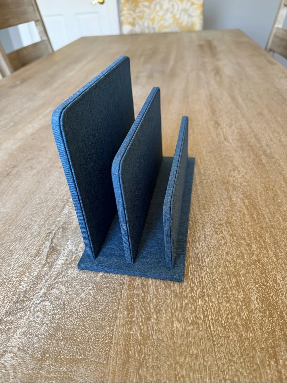 Martha Stewart 2-Compartment Blue Linen File Sorter